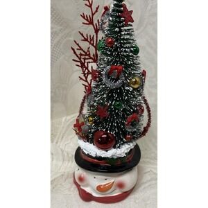 Vintage Snowman Vase Christmas Ornaments Assemblage Display‎ Gift